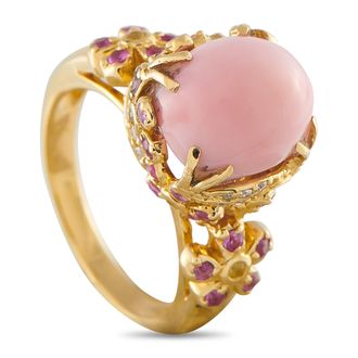 Luxury Bazaar 18K Yellow Gold Diamond and Conch Pearl Ring MF18-050126