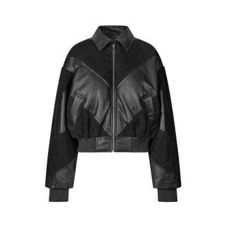 Rotate Giacca Corta in Pelle di Agnello - - Jackets - Donna - Nero - S