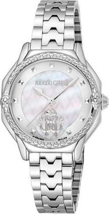 Roberto Cavalli Mother-of-Pearl Bracelet Watch, 32mm in Silver at Nordstrom Rack