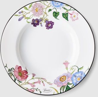 Gucci Flora Rim Soup Bowl, Set Of Two, White