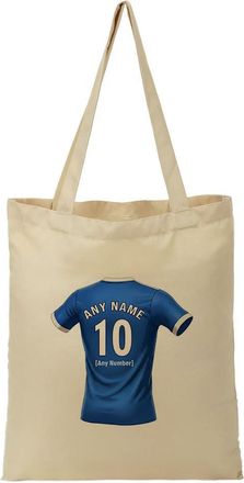Unigift Personalised Gift - Ipswich Fan Tote Shopping Bag (Blue Football Jersey Design) Custom Name - Suffolk IP1 Club