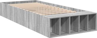 vidaXL Estructura de cama madera de ingeniería gris Sonoma 100x200 cm Vidaxl