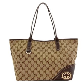 Gucci Brown Canvas Tote Bag (Pre-Owned)