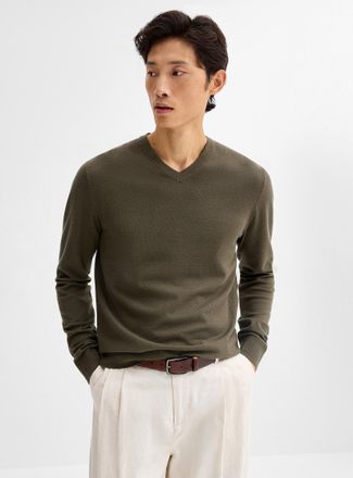 Le 31 Mens Minimalist V-neck sweater
