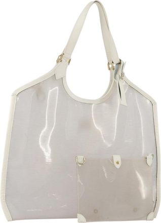 Louis Vuitton Plage Lagoon Bay Vinyl Epi Leather White Plastic Handbag (Pre-Owned)