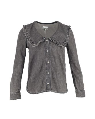 Ganni Ganni Core Light Shirt in Black Cotton