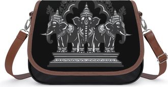 Generic Three Elephants Laos Crossbody Bags for Women Shoulder Messenger Bag Purse Handbags