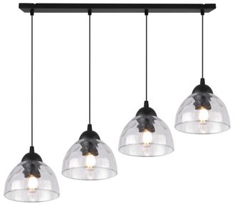 OEM L&aacute;mpara Colgante Venecia 4 Pantallas Planas Transparentes E27