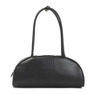 Miu Miu Tassen, Dames, Zwart, ONE Size, Katoen, Beau Leren Tas