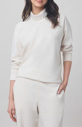 Splendid x @cellajaneblog Interlock Turtleneck Sweatshirt in Snow Heather at Nordstrom, Size X-Large