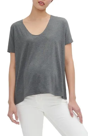 Hatch The Perfect Vee Maternity T-Shirt in Charcoal at Nordstrom, Size 2