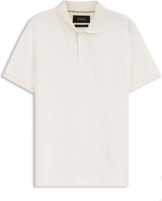 BOSS Regular-fit polo shirt in cotton-silk jacquard