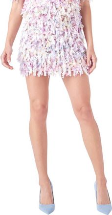 English Factory Ribbon Texture Miniskirt in Mauve at Nordstrom, Size Medium