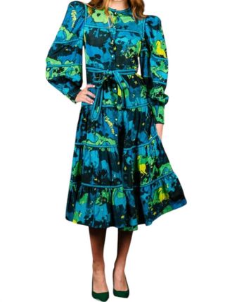 Celia B Hasu Dress In Blue Multi