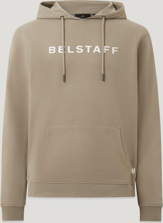Belstaff Logo Hoodie Mens Cotton Fleece Dark Sand Size 2XL