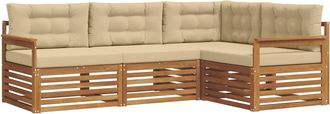vidaXL Conjunto De Sof&aacute;s De Exterior 4 Uds. Natural Y Beige Vidaxl