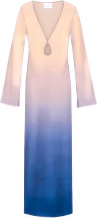 MC2 Saint Barth Aghata Georgette Degrade 1161 - Dames - Maxi kleedjes - Blauw - M - Polyester - Kleedjes