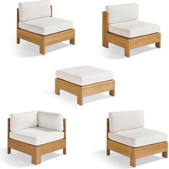 Frontgate Bellcara Seating Replacement Cushions - Center & Left/Right-facing Chair, Standard, Natural - Frontgate