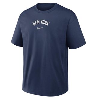 Nike New York Yankees City Name Max90 Nike Mens MLB T-Shirt in Blue | 04T644BNK-20N