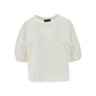 Emporio Armani Supima cotton T-shirt with mesh inserts Woman L