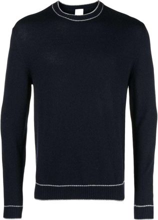 Eleventy Stripe-Detail Wool Sweatshirt