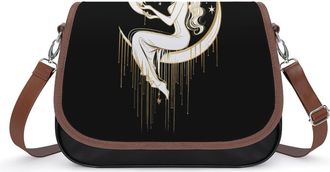 Generic Moon Goddess Womens Crossbody Bag Fashion Shoulder Handbags Message Tote Bag with Adjustable Strap