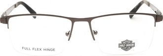 Harley-Davidson HD0787 Rectangular Metal Eyeglasses - Gray