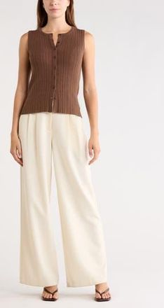 Leith Variegated Rib Sweater Tank in Brown Terra at Nordstrom Rack, Size X-Small