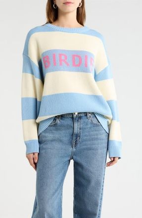 Sugarlips Golf Birdie Stripe Sweater in Blue-Cream at Nordstrom, Size Medium