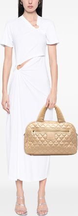 Chanel Pre-owned Womens Quilted Lambskin Coco Cocoon Bowler Bag - Nude Leather - One Size