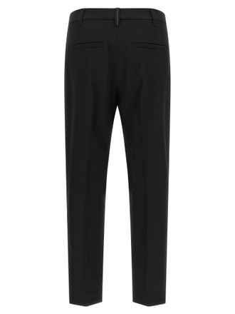 Brunello Cucinelli Womens Black Virgin Wool Dress Pants