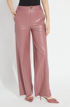 Lyss&eacute; Ada Faux Leather Wide Leg Pants in Antique Rose at Nordstrom, Size X-Small