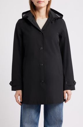 Save The Duck April Water Repellent Raincoat in Black at Nordstrom, Size 2