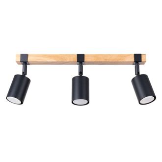 Sollux Lighting L&aacute;mpara de techo negro/madera natural acero/madera natural alt.17