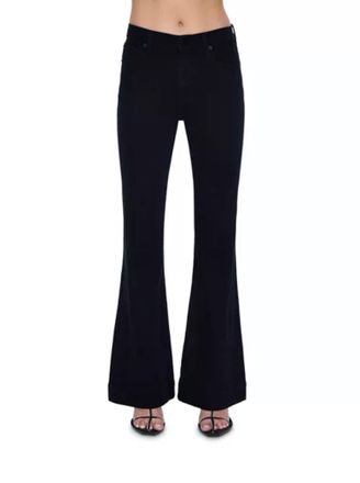 Pistola Denim Kinsley Mid Rise Ultra Flare Pants In Noir