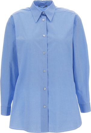 Dusan Light Blue Cotton Shirt with Pointed Collar