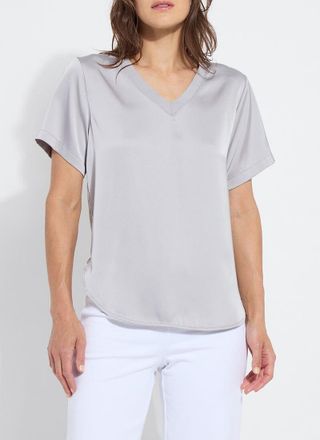 Lyss&eacute; Sonja V Neck Mix Media Top