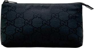 Gucci Black Nylon Leather Pouch (Pre-Owned)