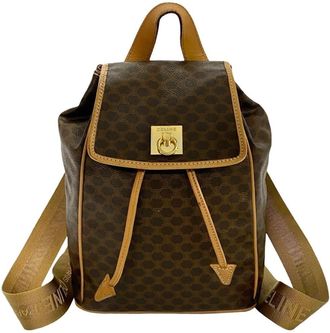Celine Brown Leather Pvc Backpack (Pre-Owned)