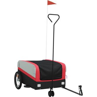 vidaXL Vidaxl - Remolque Para Bicicleta Hierro Negro Y Rojo 45 Kg