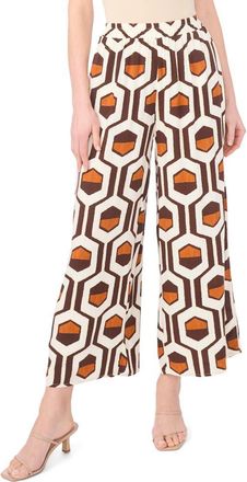 Halogen Geo Print Wide Leg Pants in Chicory Coffe at Nordstrom Rack, Size X-Large