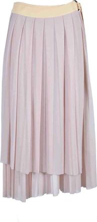 Erika Cavallini Semi Couture Rok - Dames - Midirokken - Beige - XS - Polyester - Rokken