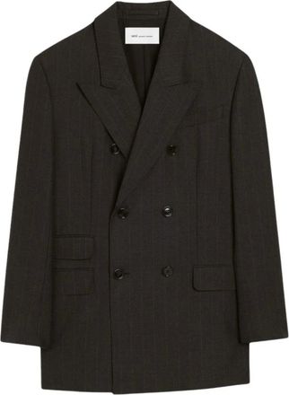 Ami Jassen, Dames, Grijs, S, Wol, Dubbelrijige Blazer