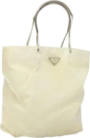 Prada Pre-owned Tote Bags, female, Beige, Size: ONE SIZE Pre-owned Vintage Nylon Tote Bag