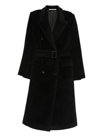 Tagliatore belted-waist double-breasted coat - Black