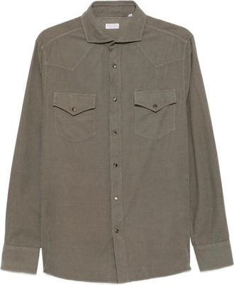 Brunello Cucinelli Hombre, Camisas, Verde, Talla: XL