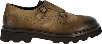 Doucal's Bruine Enkellaarsjes met Gesp - Heren - Enkellaarsjes - Bruin - 42 1/2 EU - Leer - Schoenen