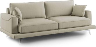 Divani.Store Dorian Sof&aacute; Moderno De Tela Suave Y Antimanchas 178 Cm Crema