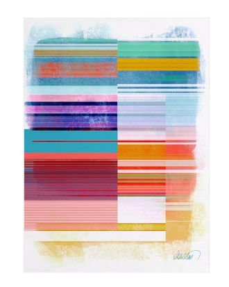 Empire Art Direct Ephemeral Linear Washable Colorful Lines Art Area Rug