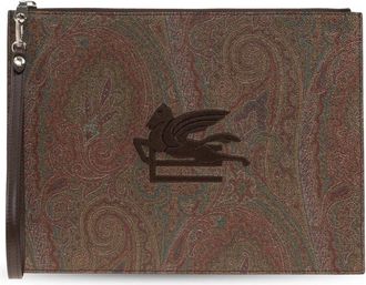 Etro Handtas met Patch - Heren - Tassen - Bruin - ONE Size - Katoen - Tassen